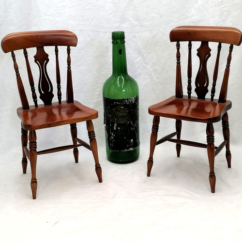 170 - Pair of miniature hand made wooden chairs - height 11½