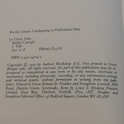 172 - 2 x John le Carre 1st edition books - Smiley's People (1980) & Call for the dead (1962)
- John le Ca... 