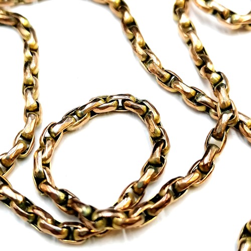 300 - Antique 9ct marked languard chain - 58