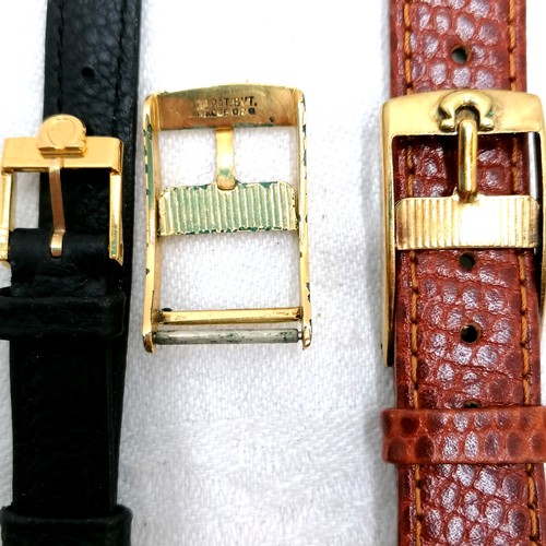 355 - Omega 2 straps with buckles, separate buckle, 2 booklets and warranty card & inside story of watch b... 