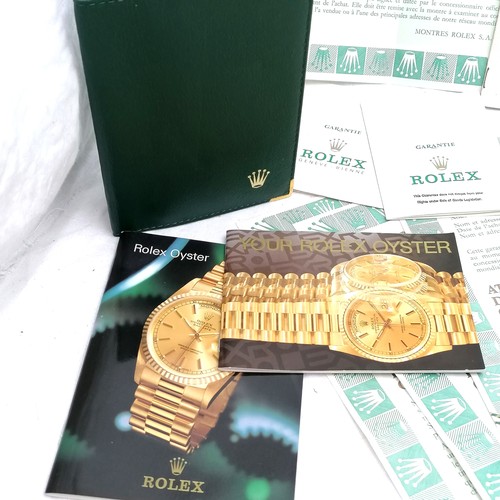 357 - 15 rolex certificates, Rolex wallet service pouch, 2 booklets, 6 swing tags, anchor swing tag plus 3... 