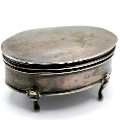 Antique Oval Silver Ring Box With Velvet Interior Loaded Base By Harry Synyer Charles Joseph Bed