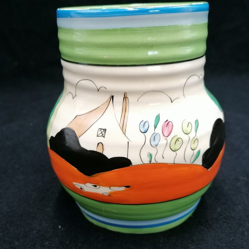 413 - Clarice Cliff Bizarre Tulips vase #565 S/S c.1934 - height 4¾