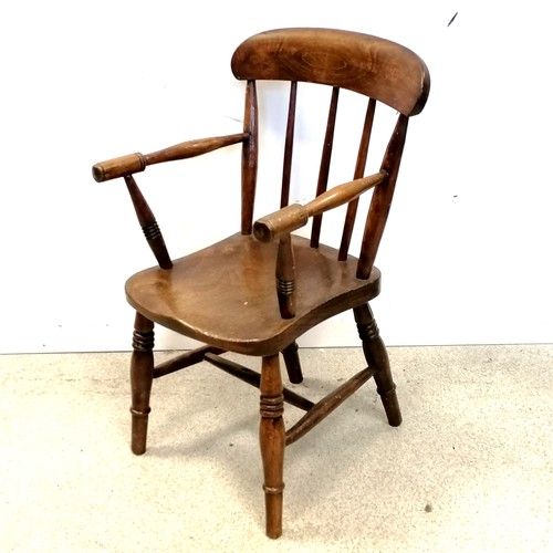 590 - Antique child's elm armchair - height 24