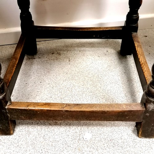 603 - Matched pair of period oak small Georgian side tables with fishbelly to skirt under top of both & na... 