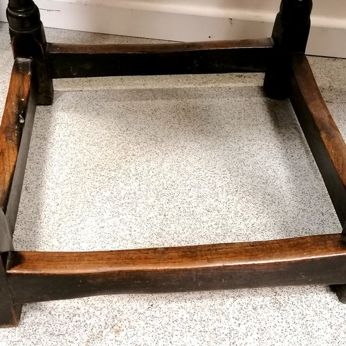 603 - Matched pair of period oak small Georgian side tables with fishbelly to skirt under top of both & na... 