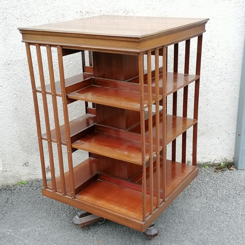 610 - Antique Mahogany revolving bookcase - 22