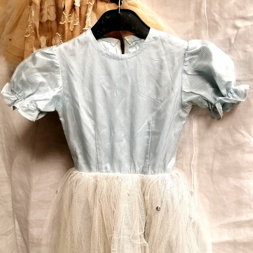 652 - Childs blue & white dress with netting t/w net tutu