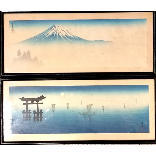 661 - Pair of framed Japanese woodblock prints. 14.5