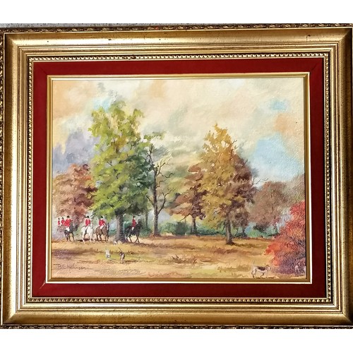 666 - Oil painting of a hunt scene by Bill Makinson - 20