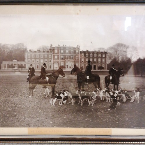 669 - Original photograph - Earl of Yarboroughs hounds at Brocklesby Park t/w original pen ink & watercolo... 