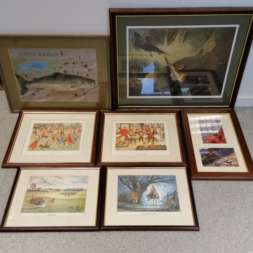 672 - Qty of hunting prints (7 framed + 2 loose) inc Harry B Neilson