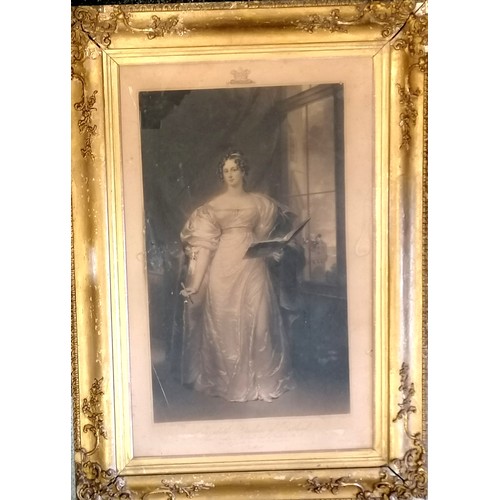 681 - Gilt wood framed print of Elizabeth Duchess of Rutland - 35