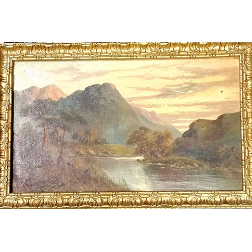 682 - Pair of oil paintings on canvas by W Richards (aka Francis F Jamieson (1895-1950)) of Glen coe & ? -... 