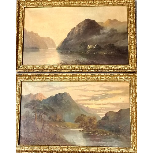 682 - Pair of oil paintings on canvas by W Richards (aka Francis F Jamieson (1895-1950)) of Glen coe & ? -... 