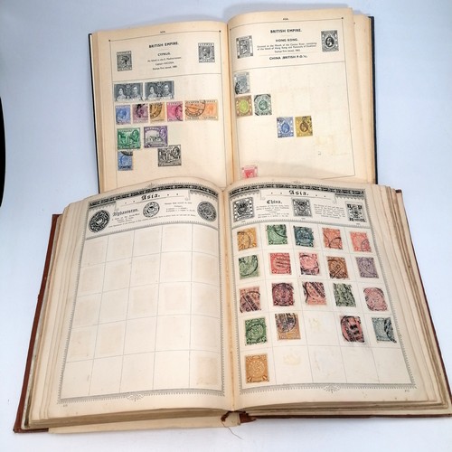 705 - 2 x stamp albums, Empire Postage Stamp Album T/W The Improved Postage stamp Album. both containing w... 