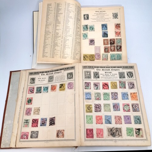 705 - 2 x stamp albums, Empire Postage Stamp Album T/W The Improved Postage stamp Album. both containing w... 