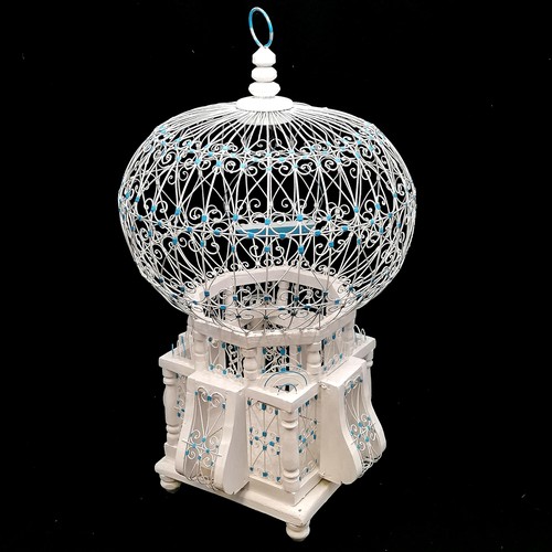 721 - Wire work & wooden bird cage - 22