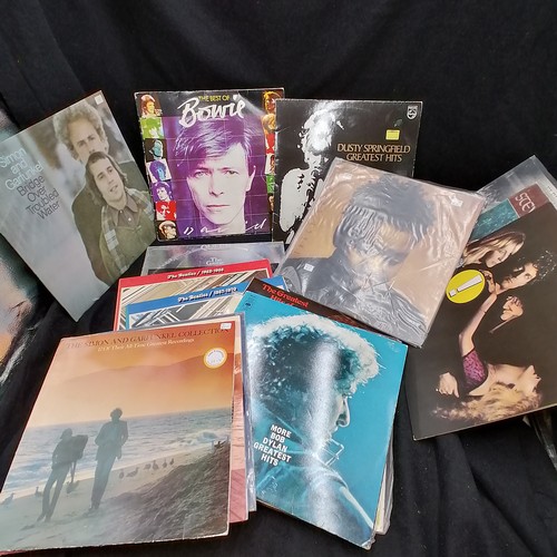 730 - Qty of LP's inc Bowie, Fleetwood Mac, Beatles, Queen in original carry box