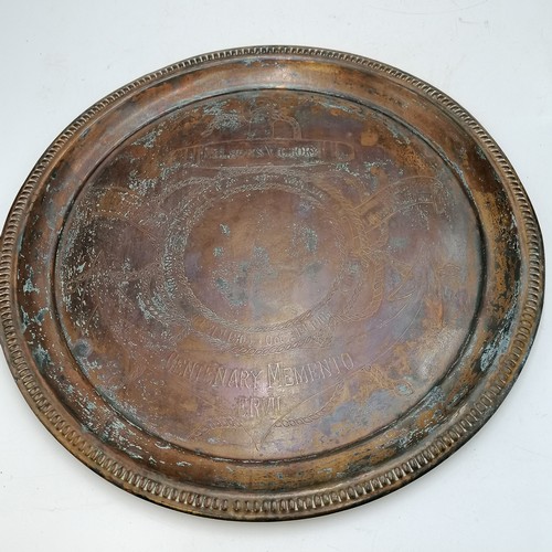 740 - 1905 copper tray made out of copper from Nelson's Victory ship (11¾