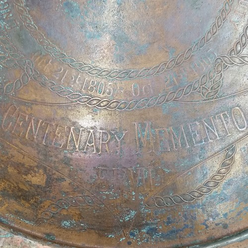 740 - 1905 copper tray made out of copper from Nelson's Victory ship (11¾