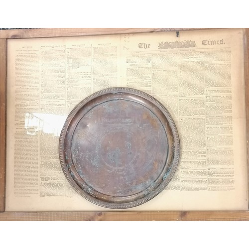 740 - 1905 copper tray made out of copper from Nelson's Victory ship (11¾