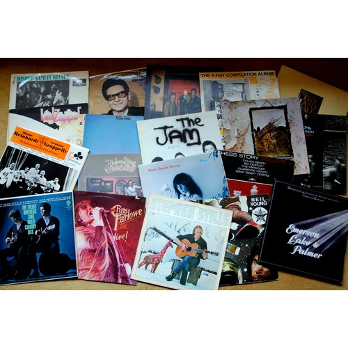 743 - Approx 50+ 1950's to 1990's LP's - punk, rock, metal, soul, gospel, rock & roll