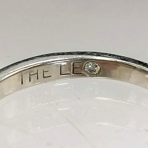 357 - Platinum solitaire diamond (0.18ct) ring in original Leo box - inside the shank the 'O' of 'Leo' is ... 