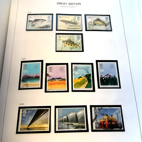 506 - Stanley Gibbons Great Britain stamp album with approx 1500+ stamps - a useful starter collection