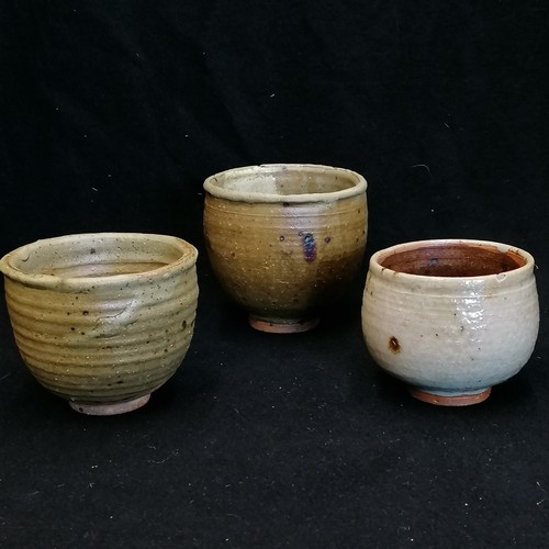 567 - 3 x studio pottery bowls (largest 4¼