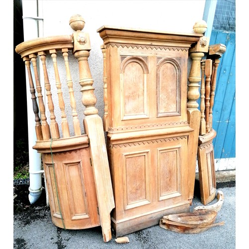 591 - Antique pitch pine pulpit in parts