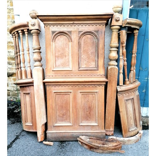 591 - Antique pitch pine pulpit in parts