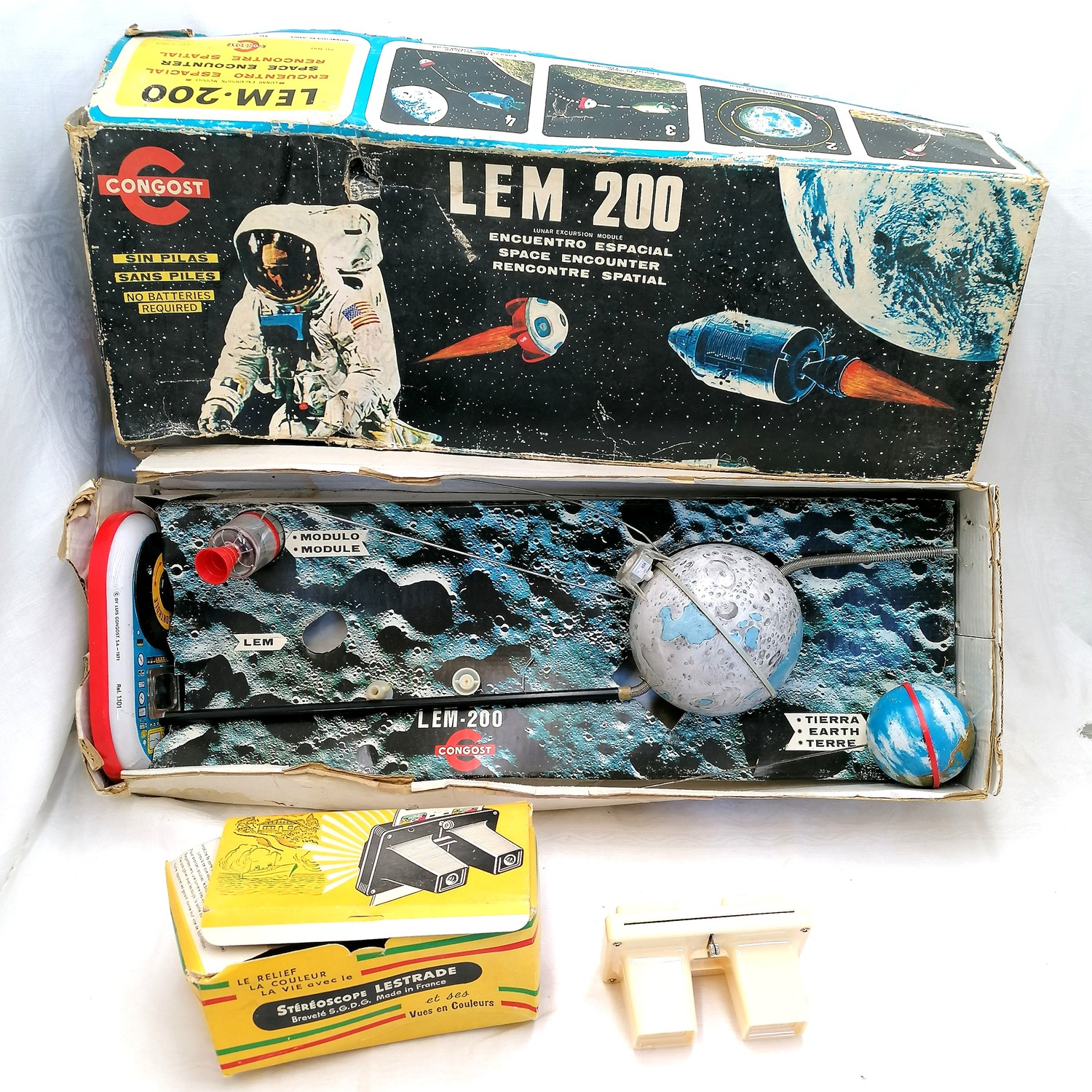 Congost Lem 200 vintage tin space game in original box T/W a boxed