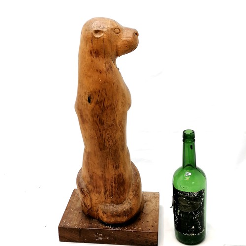 2 - Carved oak otter - height 57cm