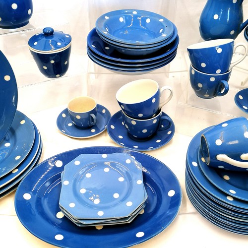 28 - Qty of T G Green blue & white spot (Blue Domino) dinner & teaware - all in good used condition