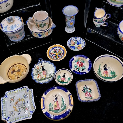 95 - Qty of Quimper inc bagpipes wall pocket (in good condition), hot water jug / teapot etc - all a/f