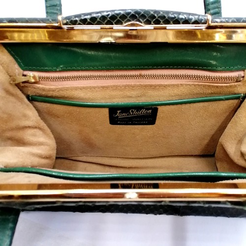 191 - 5 x vintage leather handbags inc green Jane Shilton