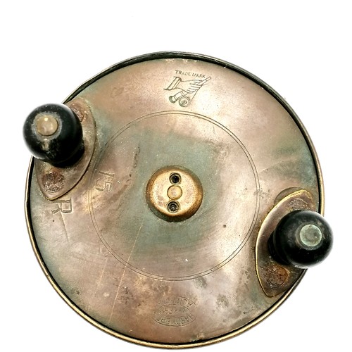 209 - Antique Hardy Brothers alnwick #15 fishing/salmon reel - 11cm diameter - lacking button & replaced f... 