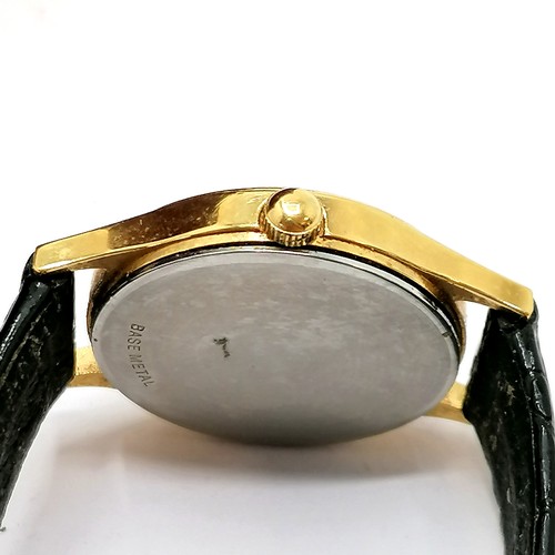 245 - Ladies gold plated quartz Longines watch on a leather strap in a box