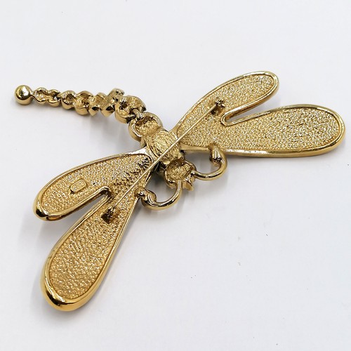 247 - Large dragonfly brooch by Attwood & Sawyer (wingspan 11cm) t/w cocktail in a glass rhinestone brooch... 