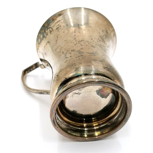 397 - Silver christening tankard - 9cm high & 84g, In good condition