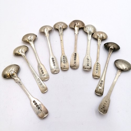 418 - Qty (10) of Georgian silver condiment spoons - 117g