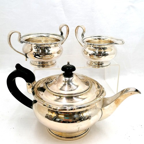 425 - 4 x silver trophy cups (tallest 8cm & 100g) t/w good quality Mappin & Webb silver plated teaset, lar... 