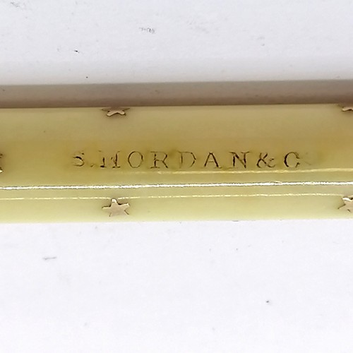 461 - Sampson Mordan antique propelling pencil with ivory casing (a/f) & inlaid unmarked gold stars ~ ring... 