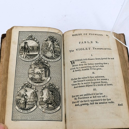 464 - 1781 book - Fables Of Flowers For The Female Sex With Zephyrus And Flora, A Vision ~ both covers are... 