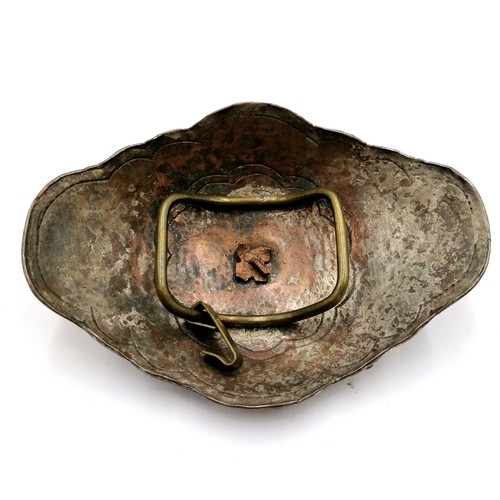 497 - 19th century Chinese metal buckle. 10x8cm