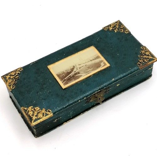 503 - Victorian souvenir bone scribes/writing set in fitted box with photo to lid of Coventry