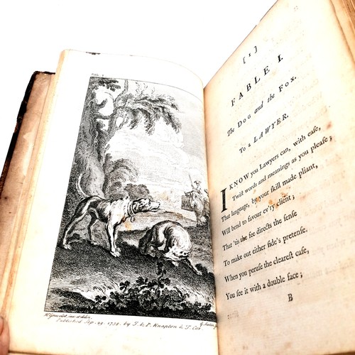 505 - Fables by the late Mr Gay, set of 2 books 1737/1742
 - both rebound & have C Hargitt Johnson (Thorng... 