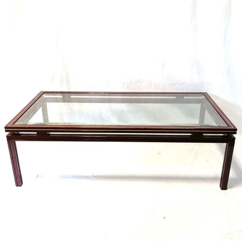 589 - 2 vintage Pierre Vandel coffee tables with glass tops, one with a glass shelf. both 106cm x 54.5cm. ... 