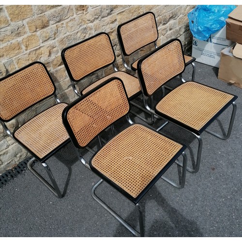 628 - 5 vintage Marcel Breuer Cesca style armless dining chairs. In good condition